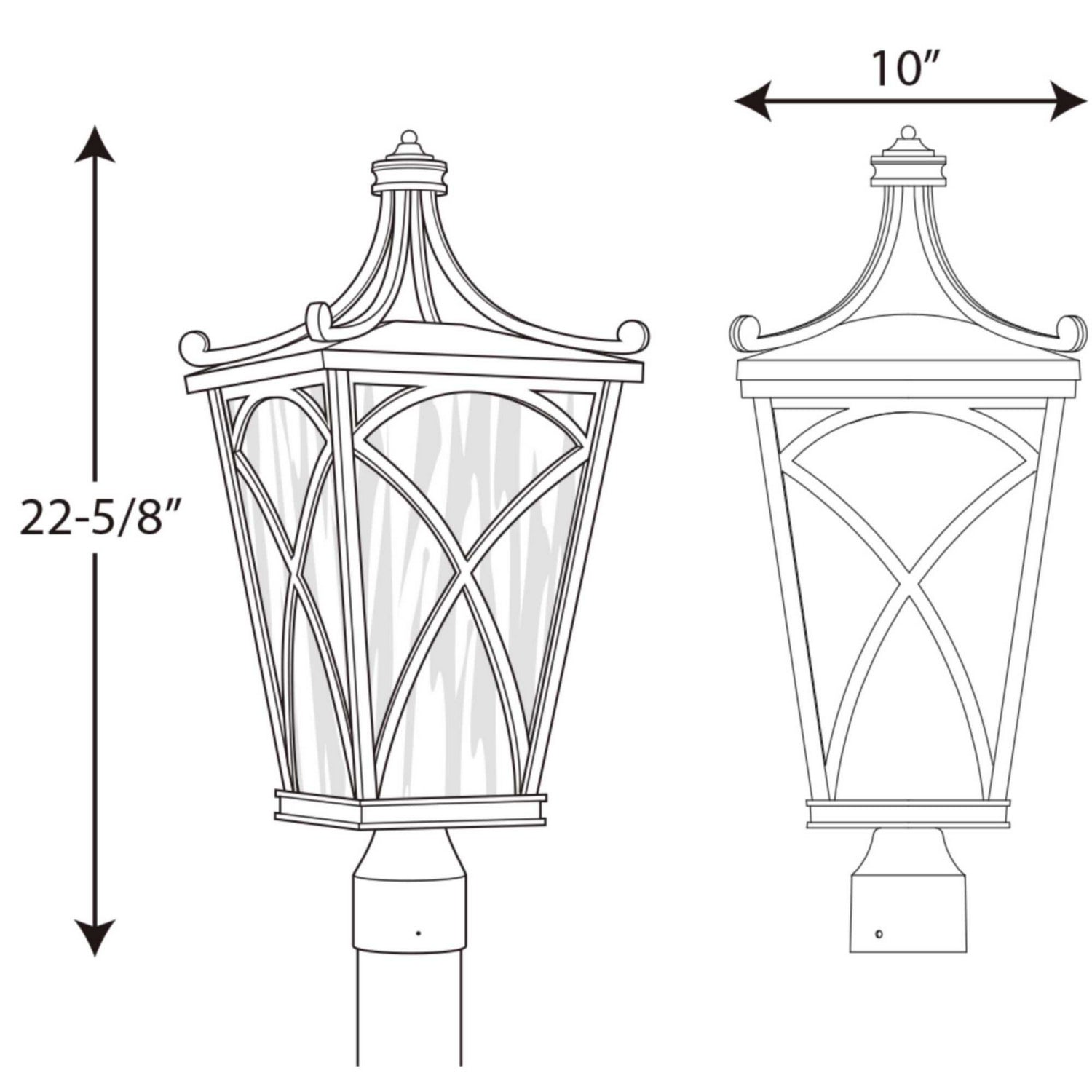 Progress Lighting - P6442-108 - Three Light Post Lantern - Cadence - Oil Rubbed Bronze