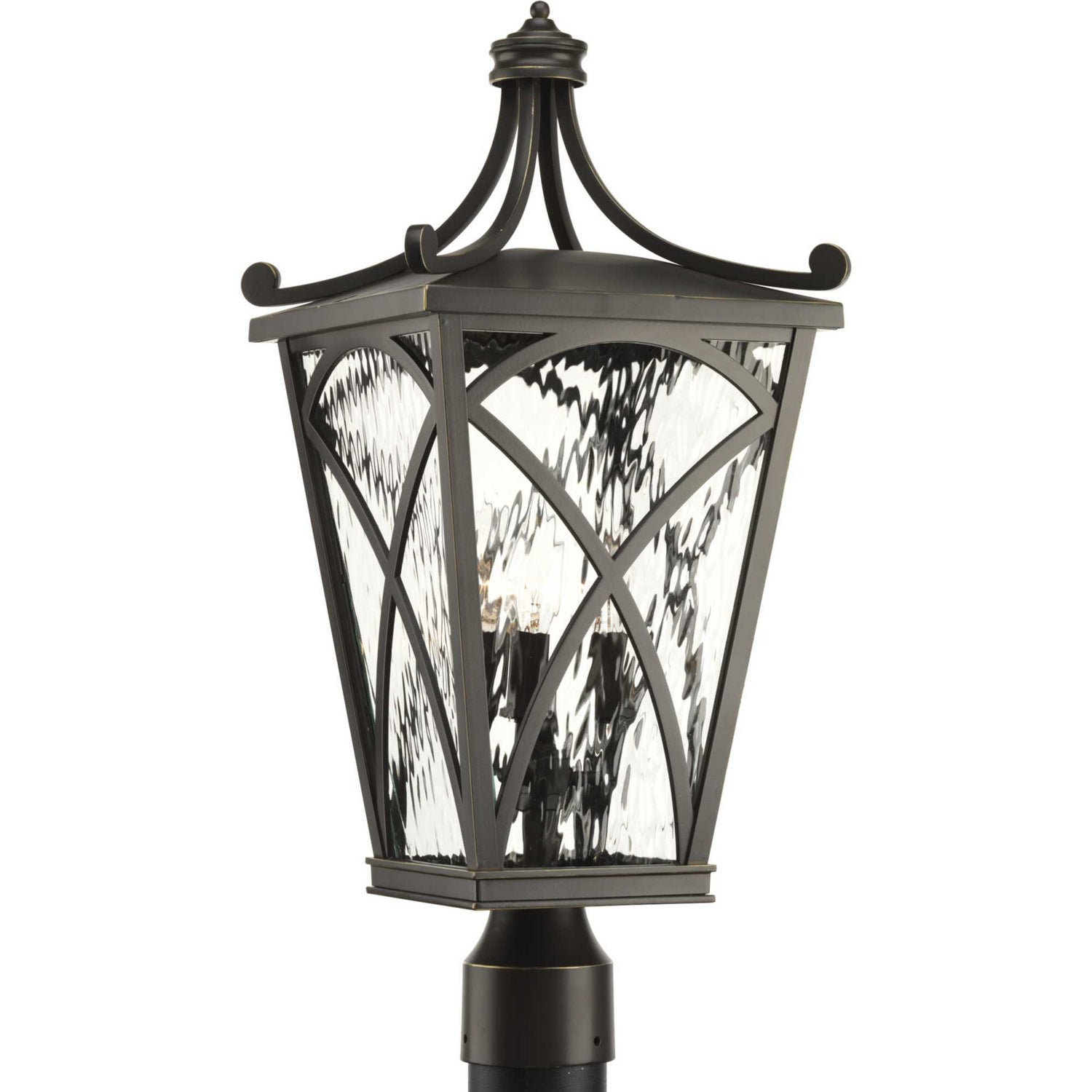 Progress Lighting - P6442-108 - Three Light Post Lantern - Cadence - Oil Rubbed Bronze