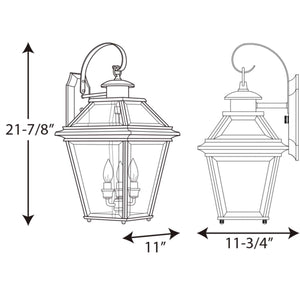 Progress Lighting - P6617-20 - Three Light Wall Lantern - Burlington - Antique Bronze