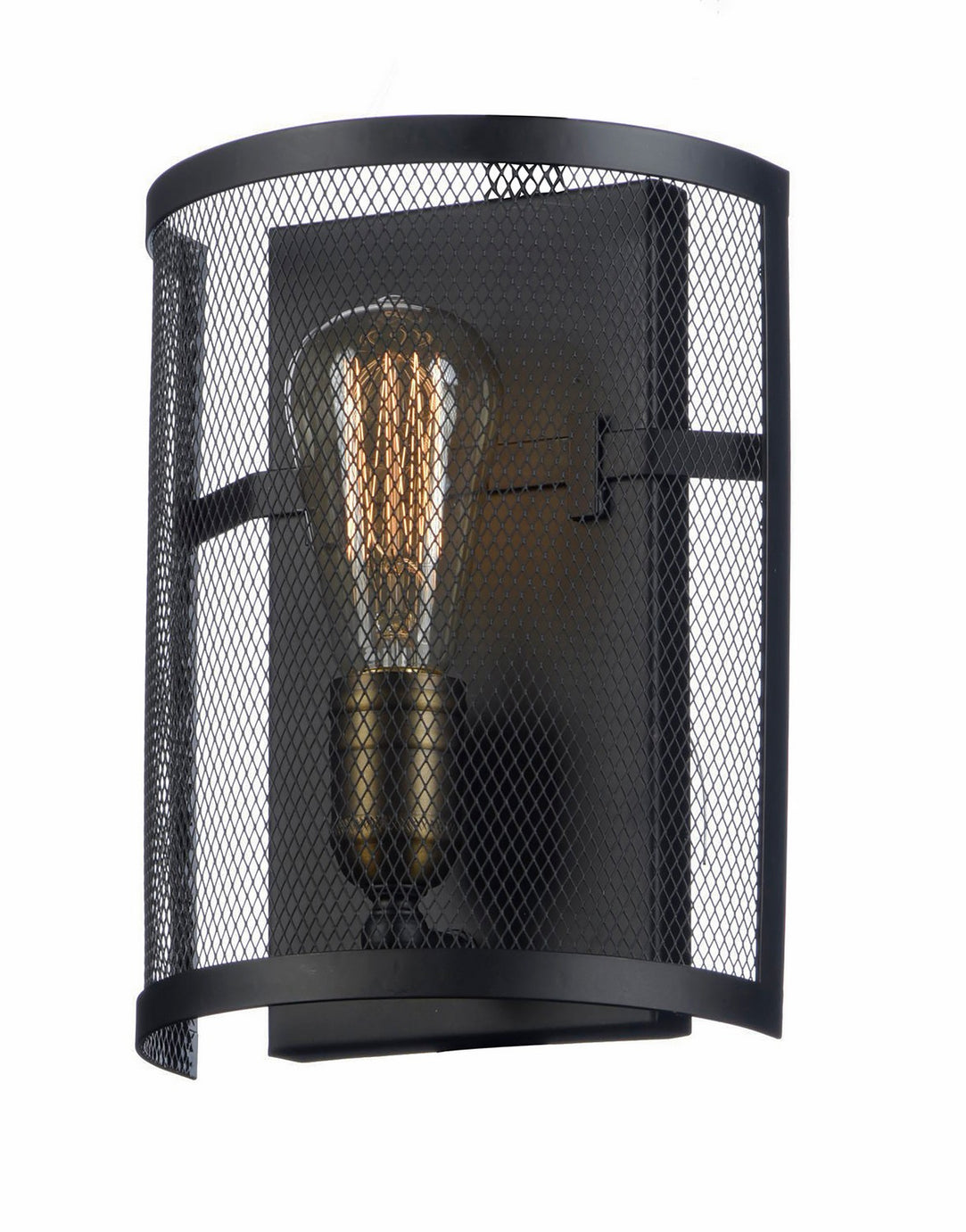 Maxim - 20112BKNAB - One Light Wall Sconce - Palladium - Black / Natural Aged Brass