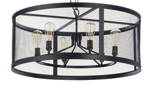 Maxim - 20114BKNAB - Six Light Chandelier - Palladium - Black / Natural Aged Brass