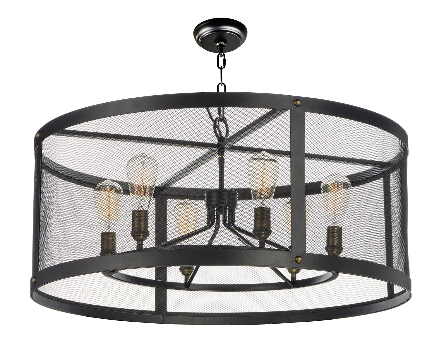 Maxim - 20114BKNAB - Six Light Chandelier - Palladium - Black / Natural Aged Brass