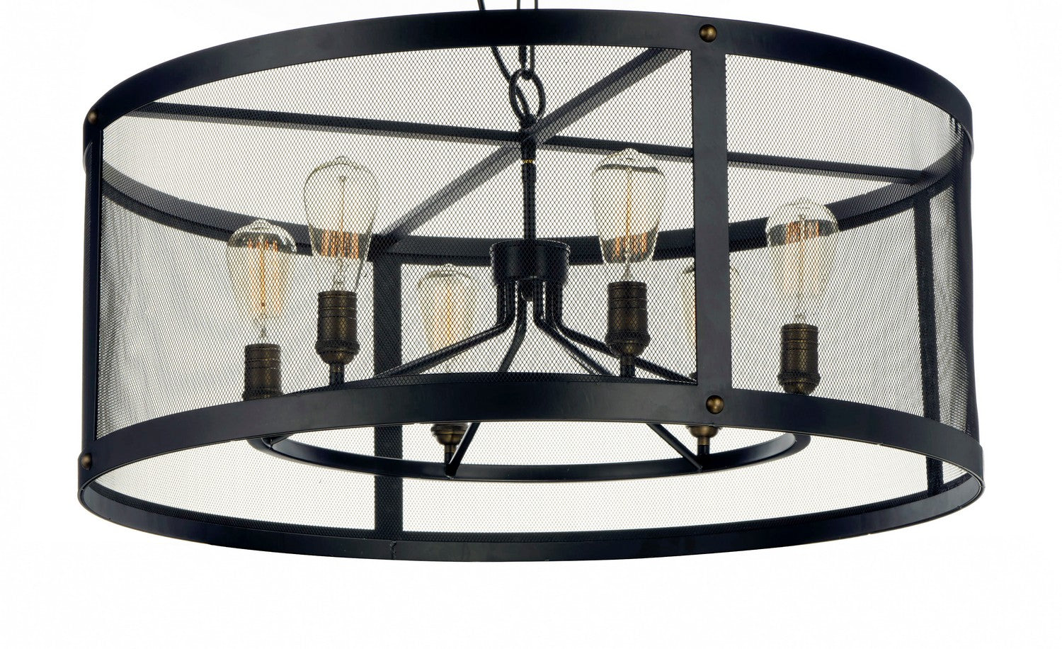 Maxim - 20115BKNAB - Five Light Chandelier - Palladium - Black / Natural Aged Brass