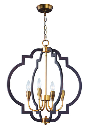 Maxim - 20293OIAB - Four Light Chandelier - Crest - Oil Rubbed Bronze / Antique Brass