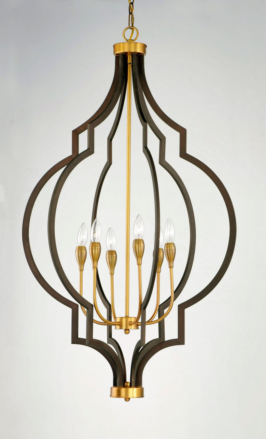 Maxim - 20296OIAB - Six Light Chandelier - Crest - Oil Rubbed Bronze / Antique Brass