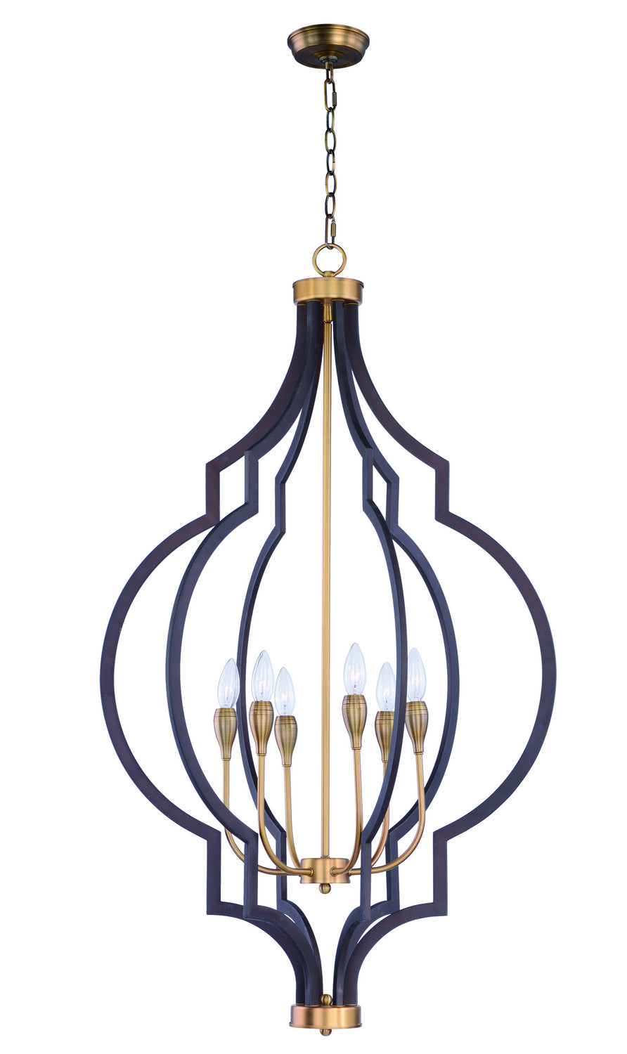 Maxim - 20296OIAB - Six Light Chandelier - Crest - Oil Rubbed Bronze / Antique Brass