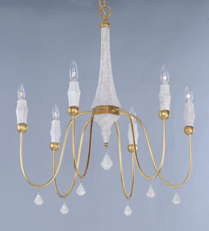 Maxim - 22436CSTGL - Six Light Chandelier - Claymore - Claystone / Gold Leaf