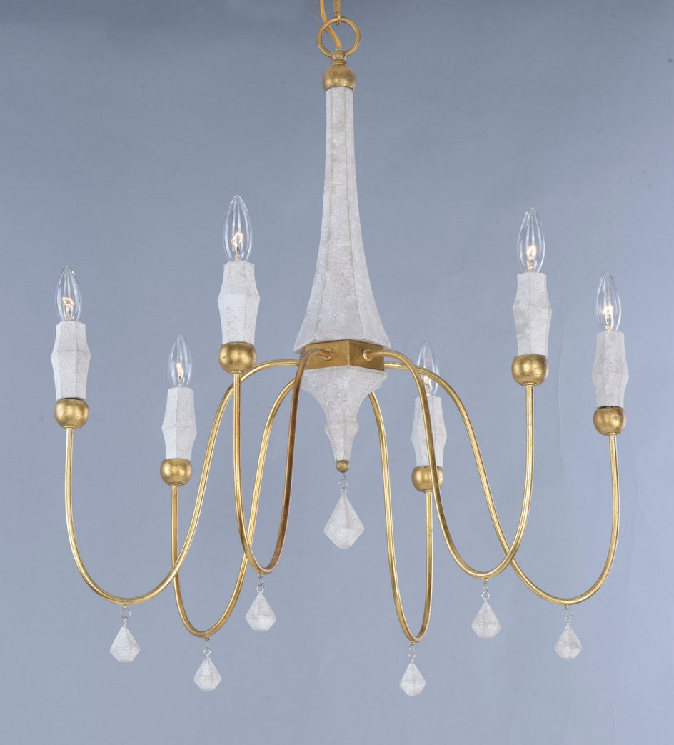 Maxim - 22436CSTGL - Six Light Chandelier - Claymore - Claystone / Gold Leaf