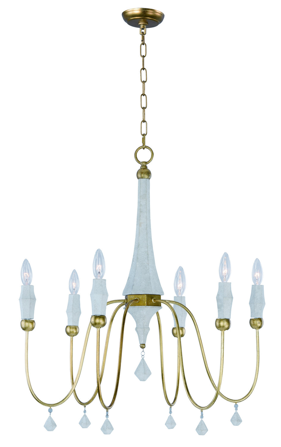 Maxim - 22436CSTGL - Six Light Chandelier - Claymore - Claystone / Gold Leaf