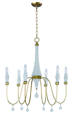 Maxim - 22436CSTGL - Six Light Chandelier - Claymore - Claystone / Gold Leaf