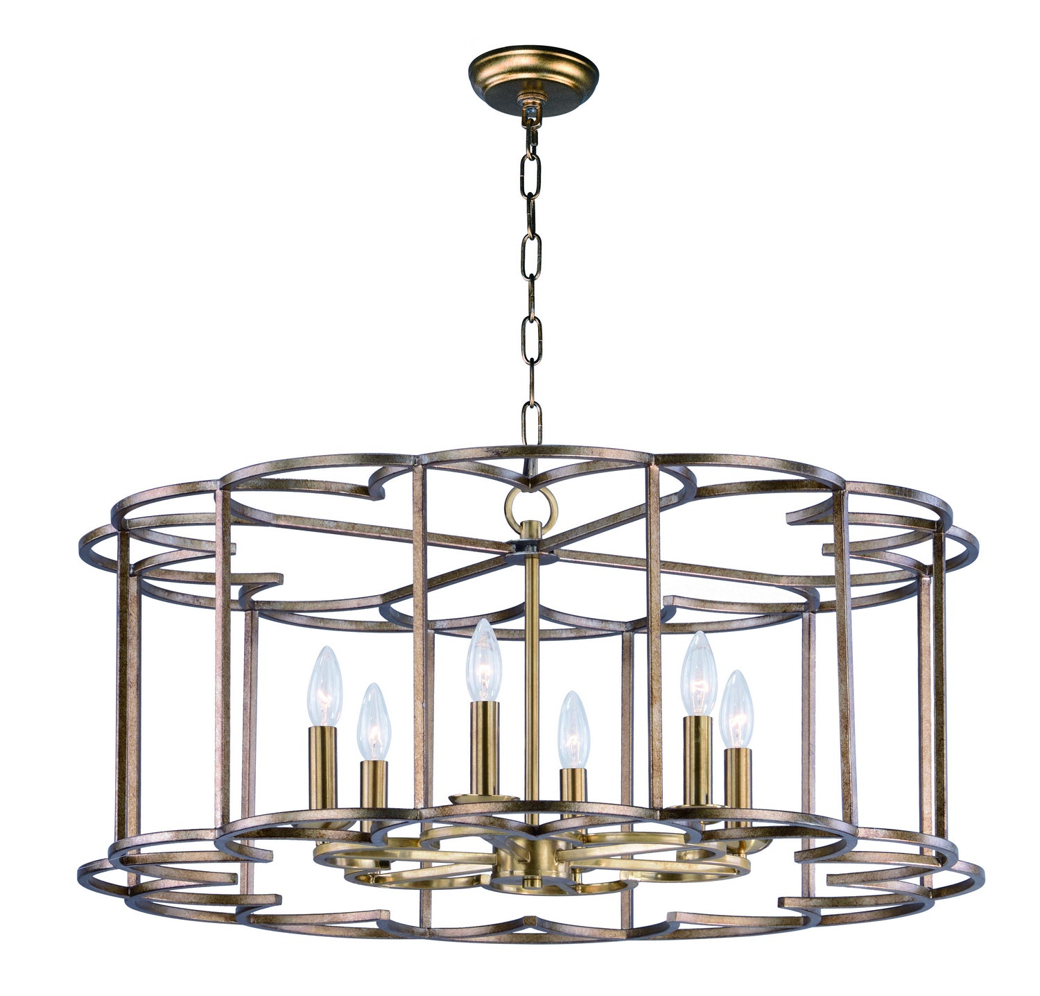 Maxim - 24735BZF - Six Light Chandelier - Helix - Bronze Fusion