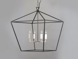 Maxim - 25155TXBPN - Four Light Chandelier - Abode - Textured Black / Polished Nickel