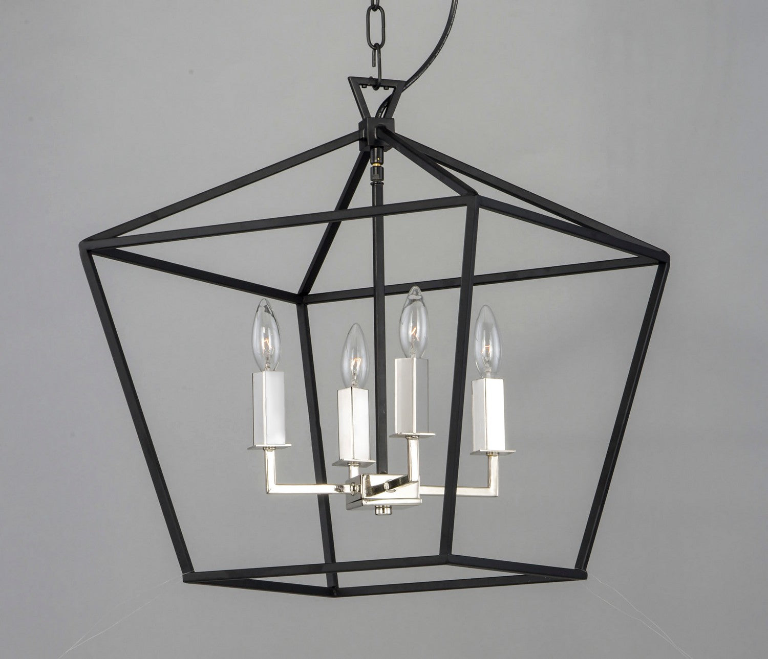 Maxim - 25156TXBPN - Four Light Chandelier - Abode - Textured Black / Polished Nickel