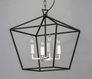 Maxim - 25156TXBPN - Four Light Chandelier - Abode - Textured Black / Polished Nickel