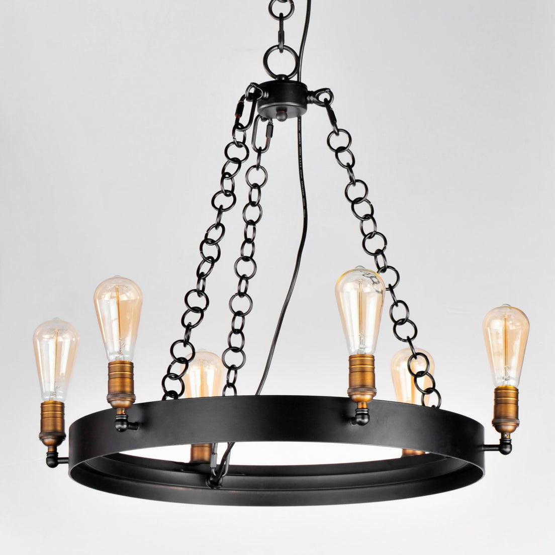 Maxim - 26273BKNAB - Six Light Chandelier - Noble - Black / Natural Aged Brass