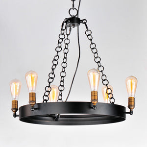 Maxim - 26273BKNAB - Six Light Chandelier - Noble - Black / Natural Aged Brass