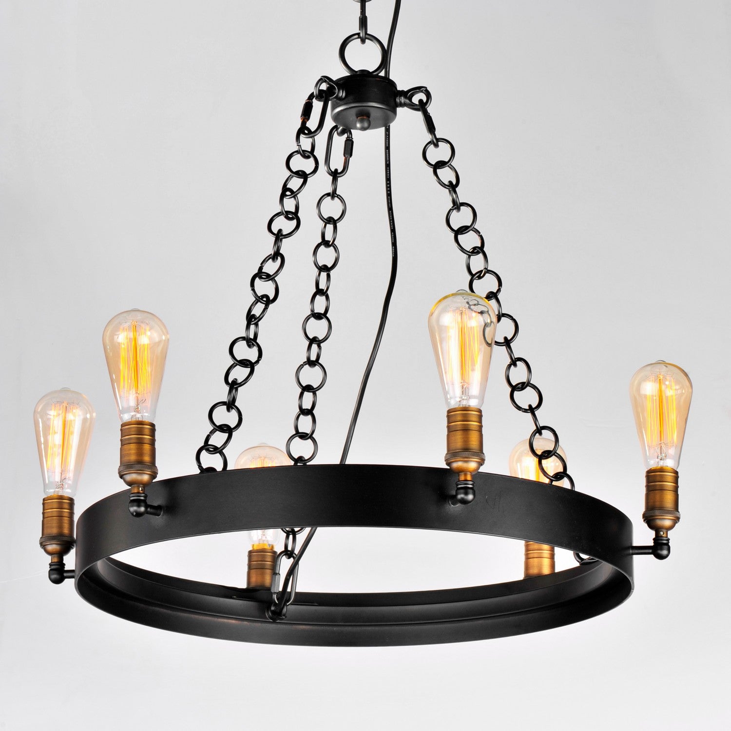 Maxim - 26273BKNAB - Six Light Chandelier - Noble - Black / Natural Aged Brass