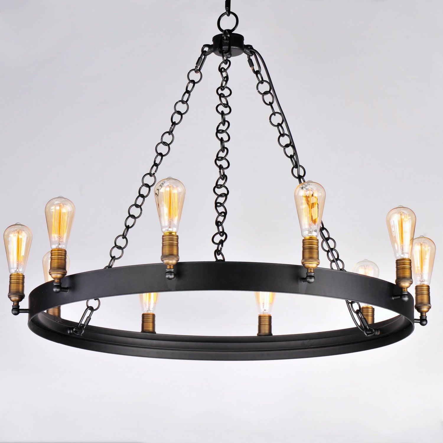 Maxim - 26275BKNAB - Ten Light Chandelier - Noble - Black / Natural Aged Brass