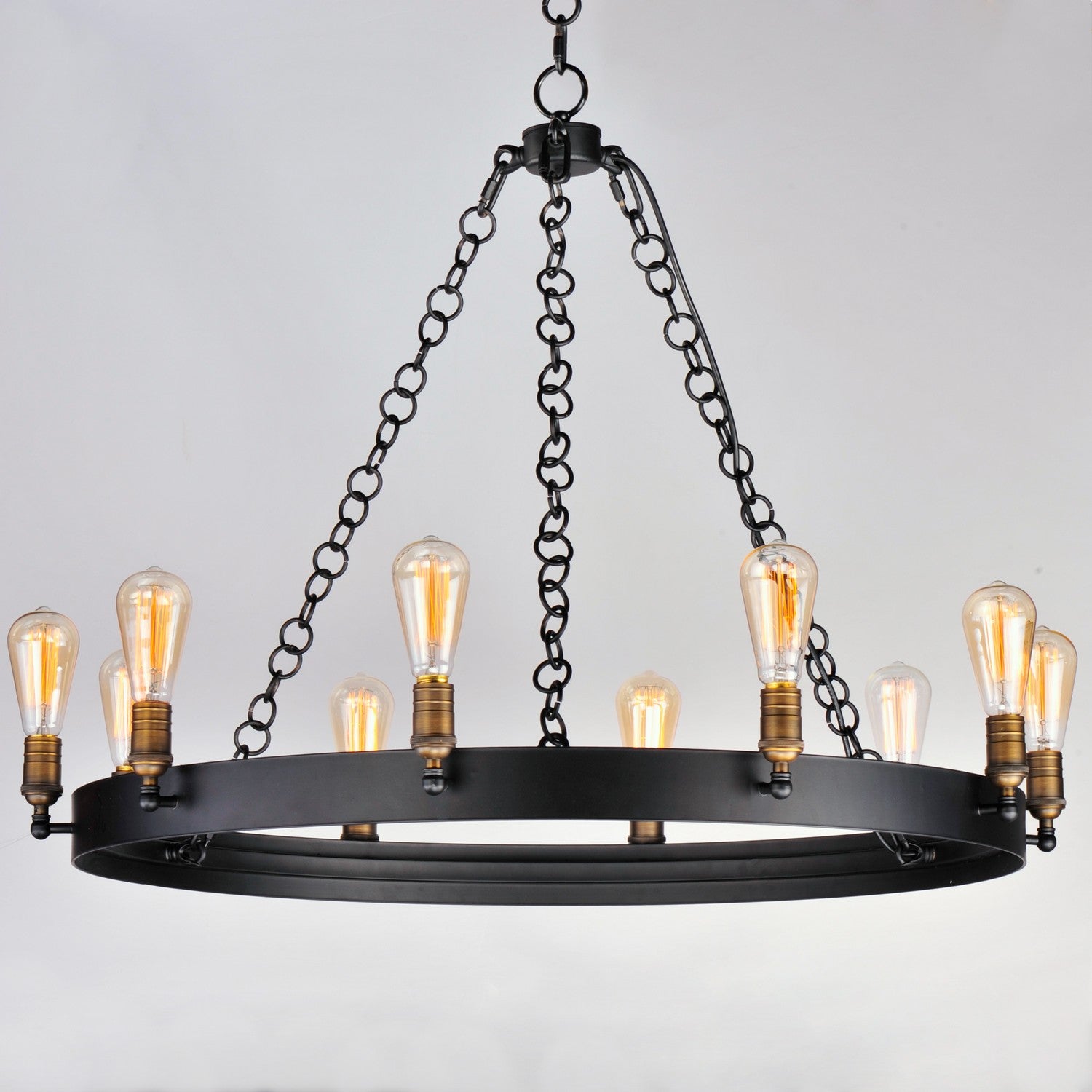 Maxim - 26275BKNAB - Ten Light Chandelier - Noble - Black / Natural Aged Brass