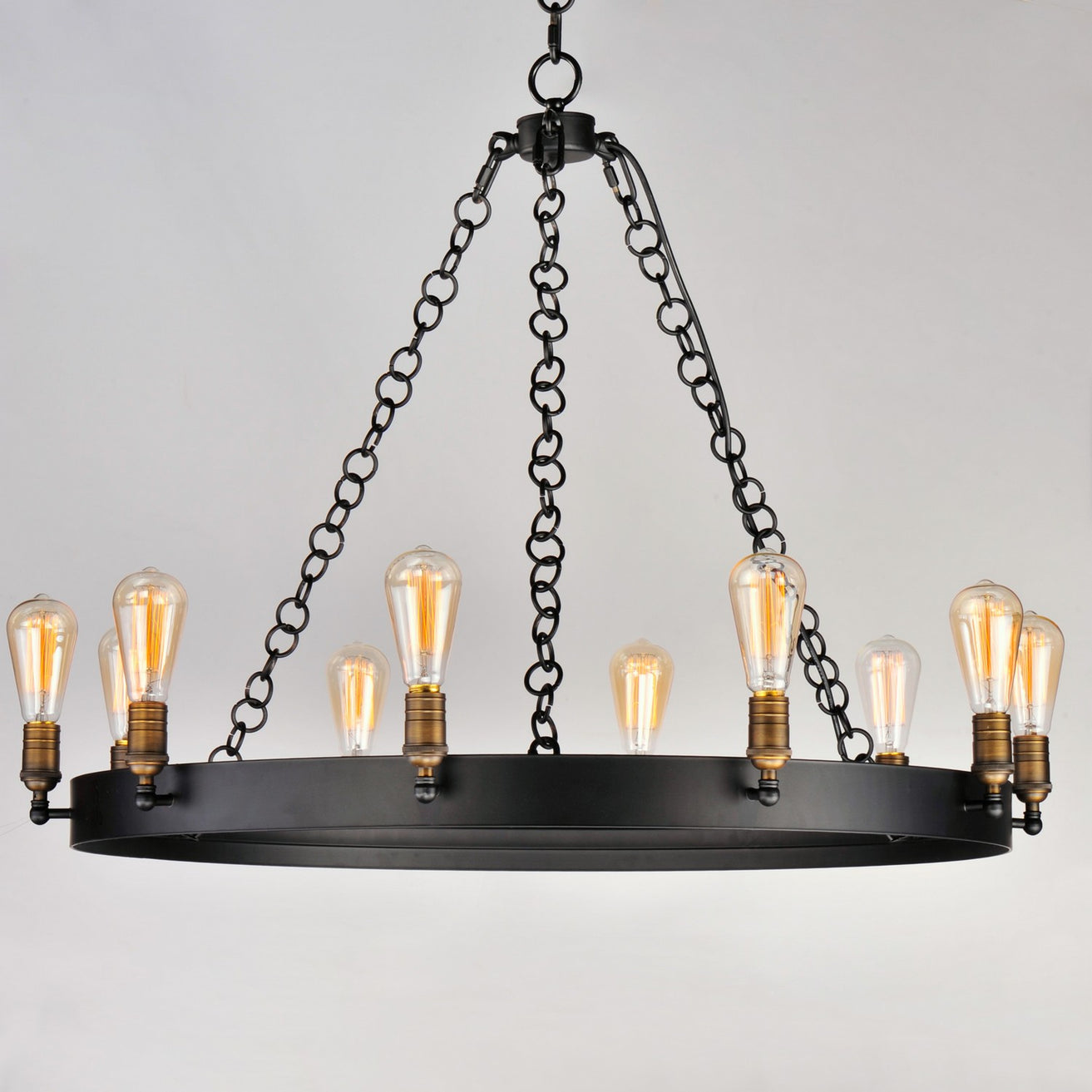 Maxim - 26275BKNAB - Ten Light Chandelier - Noble - Black / Natural Aged Brass