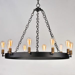 Maxim - 26275BKNAB - Ten Light Chandelier - Noble - Black / Natural Aged Brass