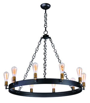 Maxim - 26275BKNAB - Ten Light Chandelier - Noble - Black / Natural Aged Brass