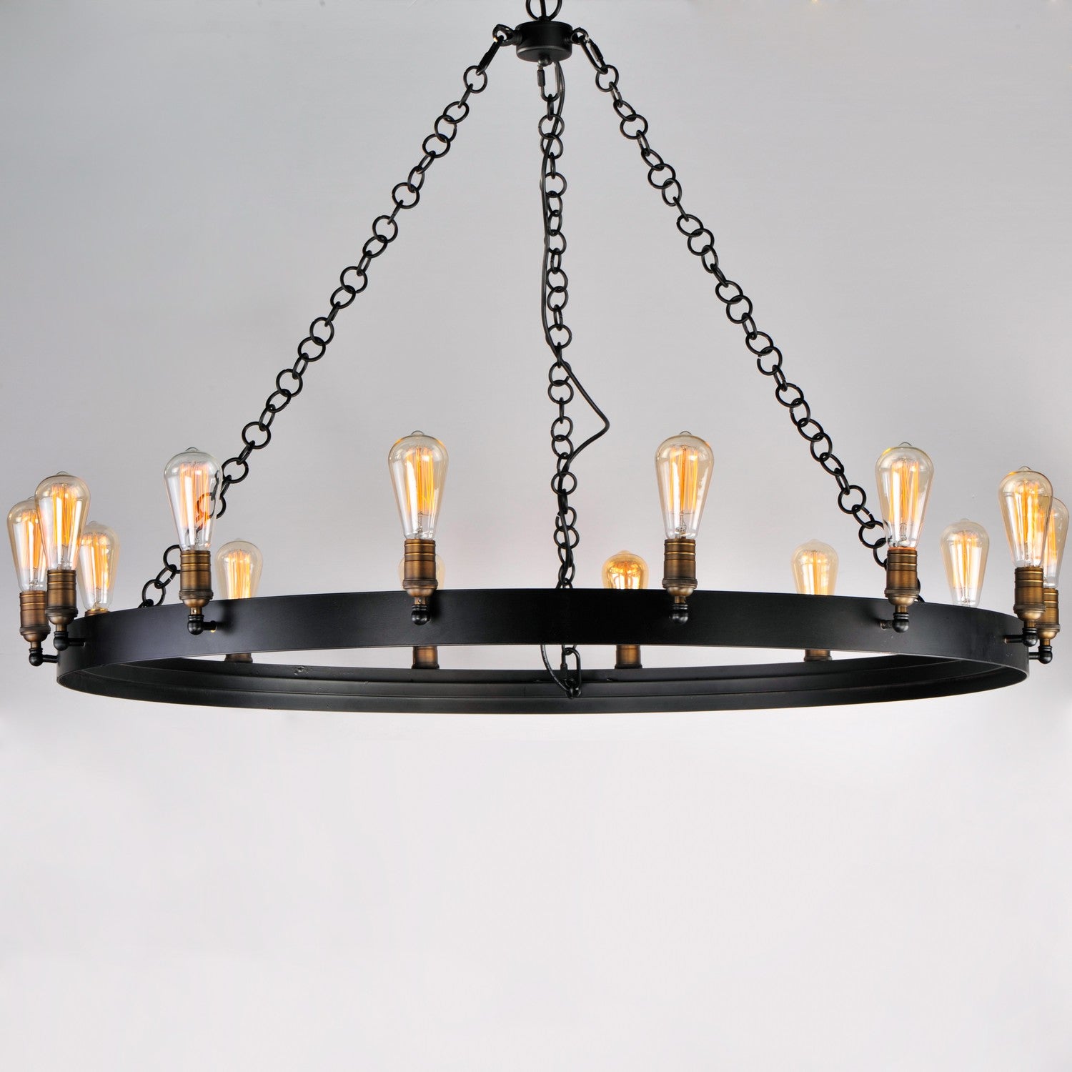 Maxim - 26276BKNAB - 14 Light Chandelier - Noble - Black / Natural Aged Brass