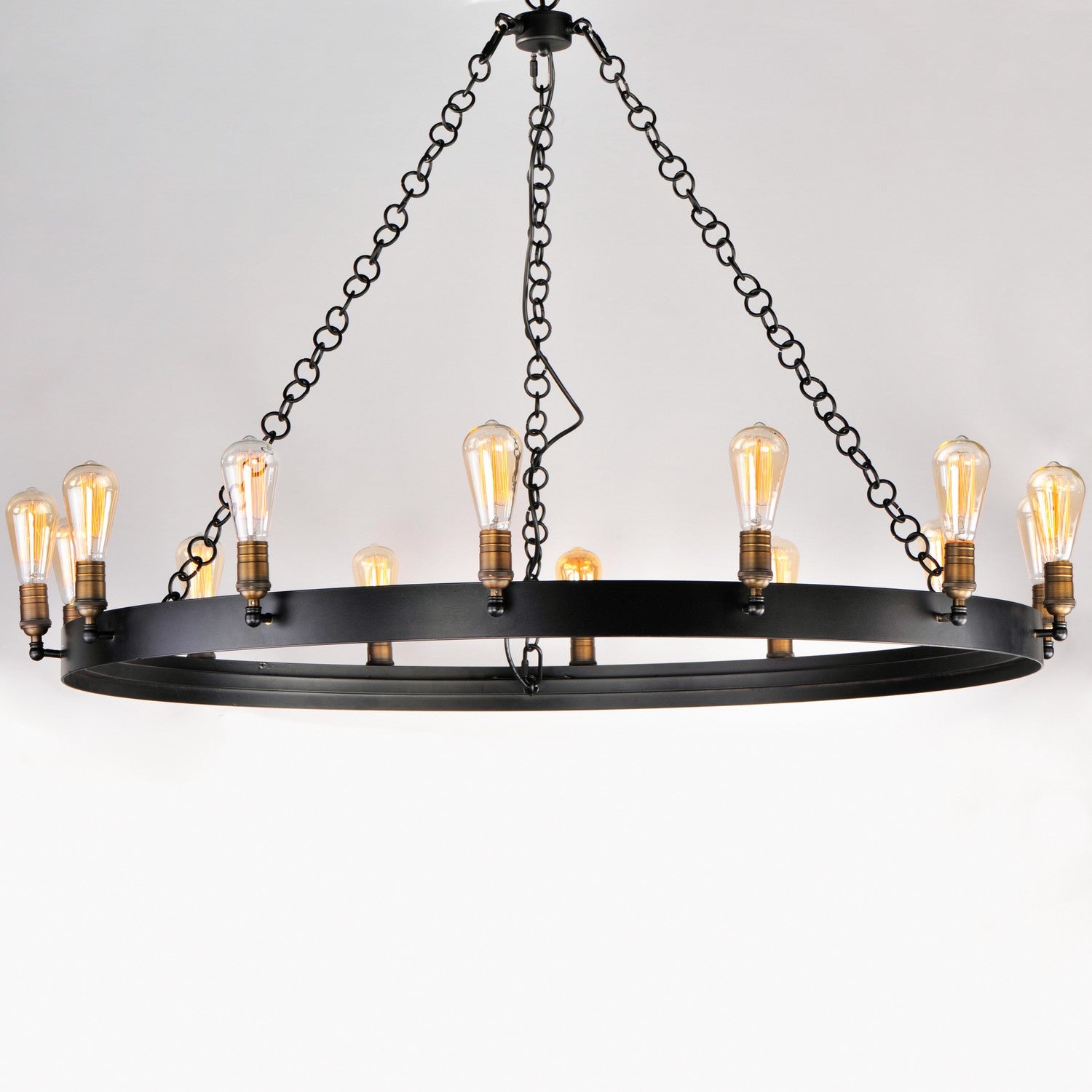 Maxim - 26276BKNAB - 14 Light Chandelier - Noble - Black / Natural Aged Brass