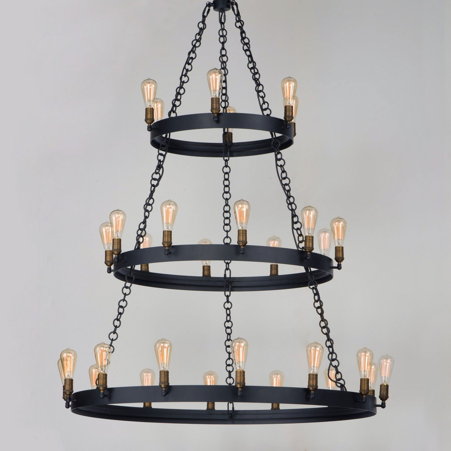 Maxim - 26278BKNAB - 30 Light Chandelier - Noble - Black / Natural Aged Brass