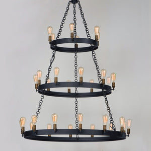 Maxim - 26278BKNAB - 30 Light Chandelier - Noble - Black / Natural Aged Brass