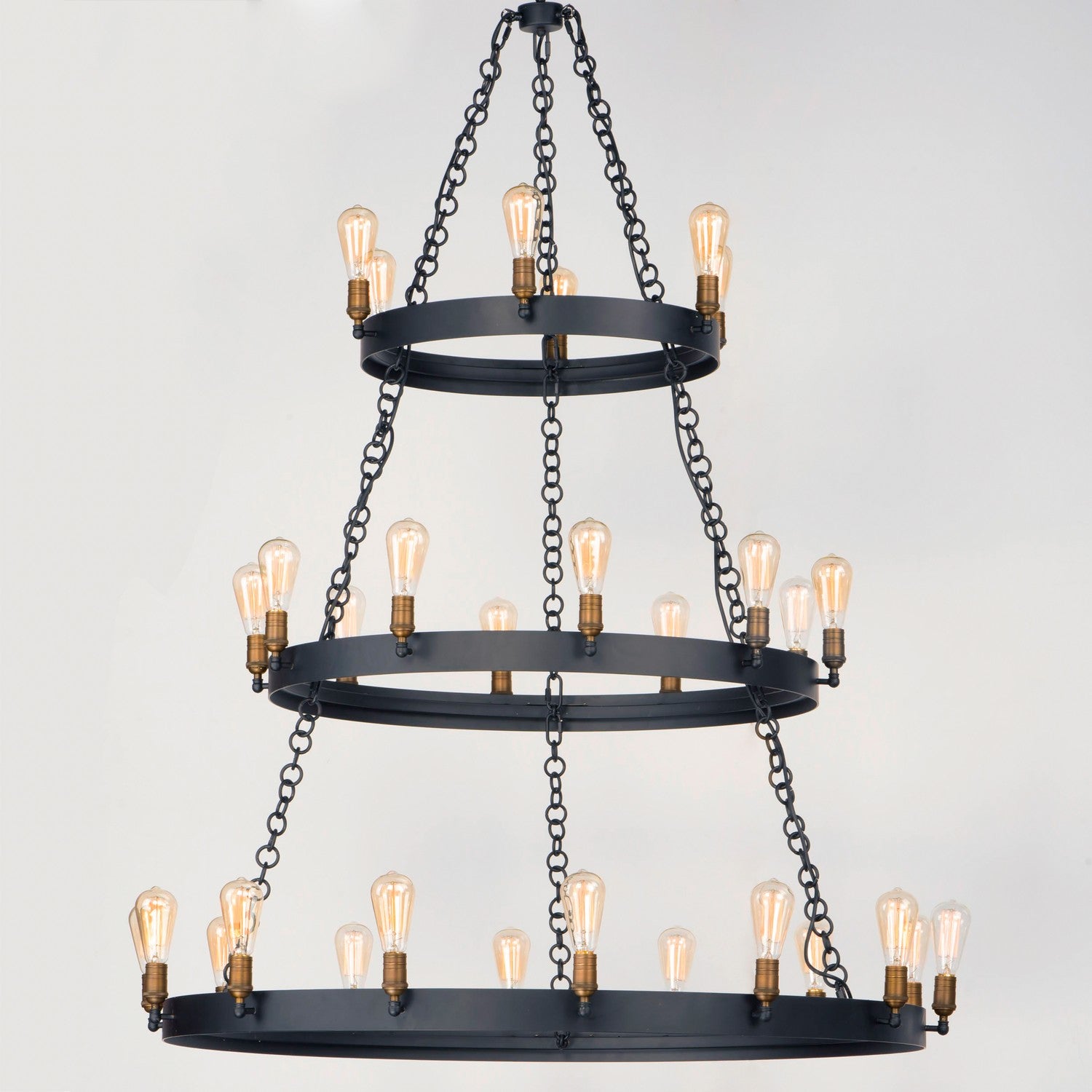 Maxim - 26278BKNAB - 30 Light Chandelier - Noble - Black / Natural Aged Brass