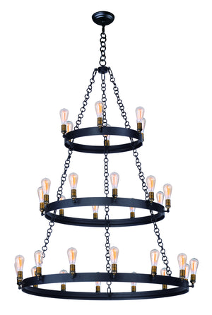 Maxim - 26278BKNAB - 30 Light Chandelier - Noble - Black / Natural Aged Brass