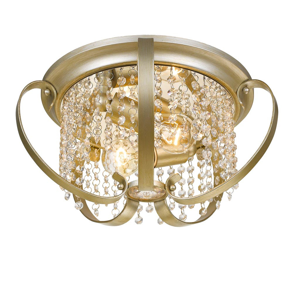 Golden - 1323-FM WG - Two Light Flush Mount - Ella - White Gold