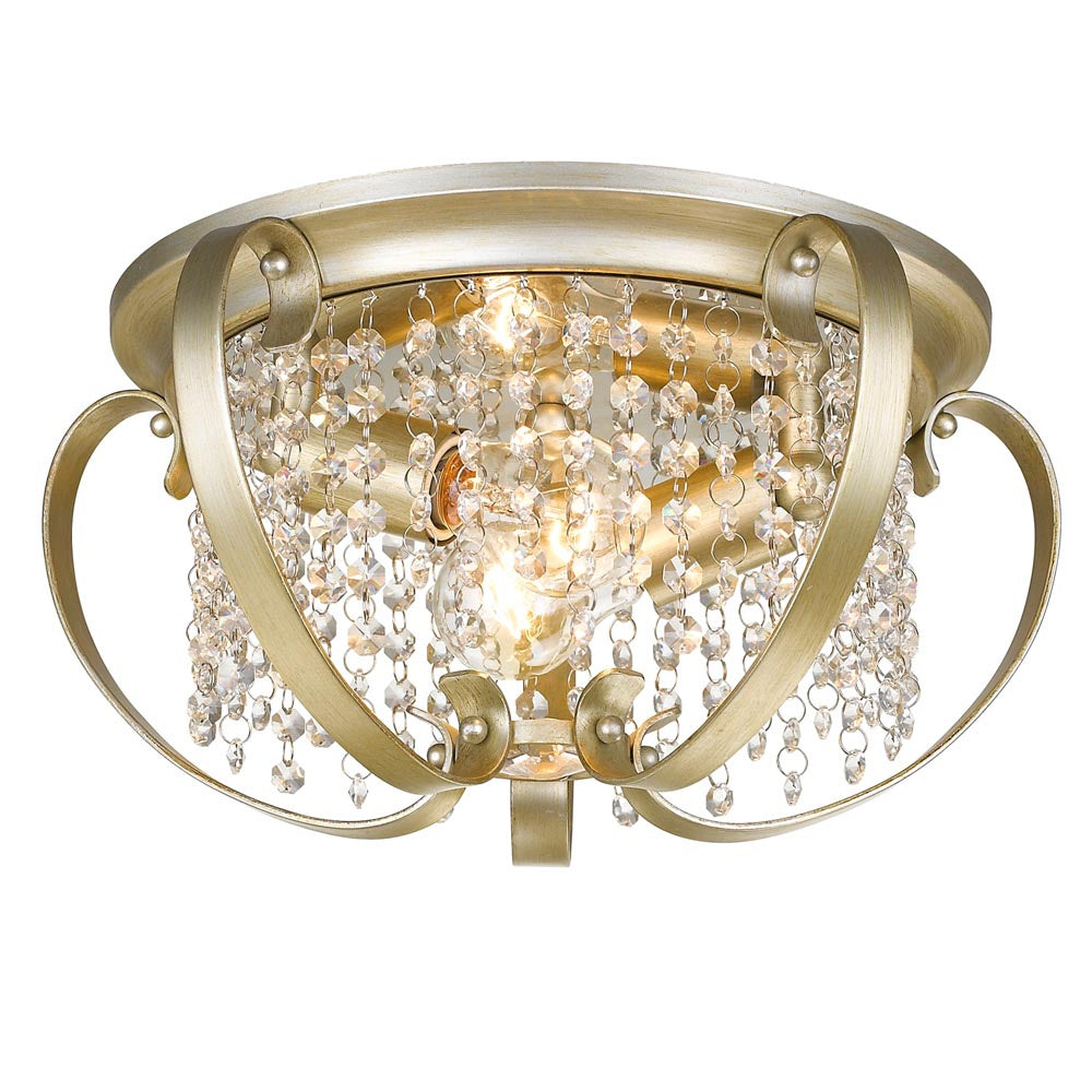 Golden - 1323-FM WG - Two Light Flush Mount - Ella - White Gold