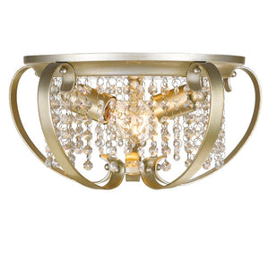 Golden - 1323-FM WG - Two Light Flush Mount - Ella - White Gold