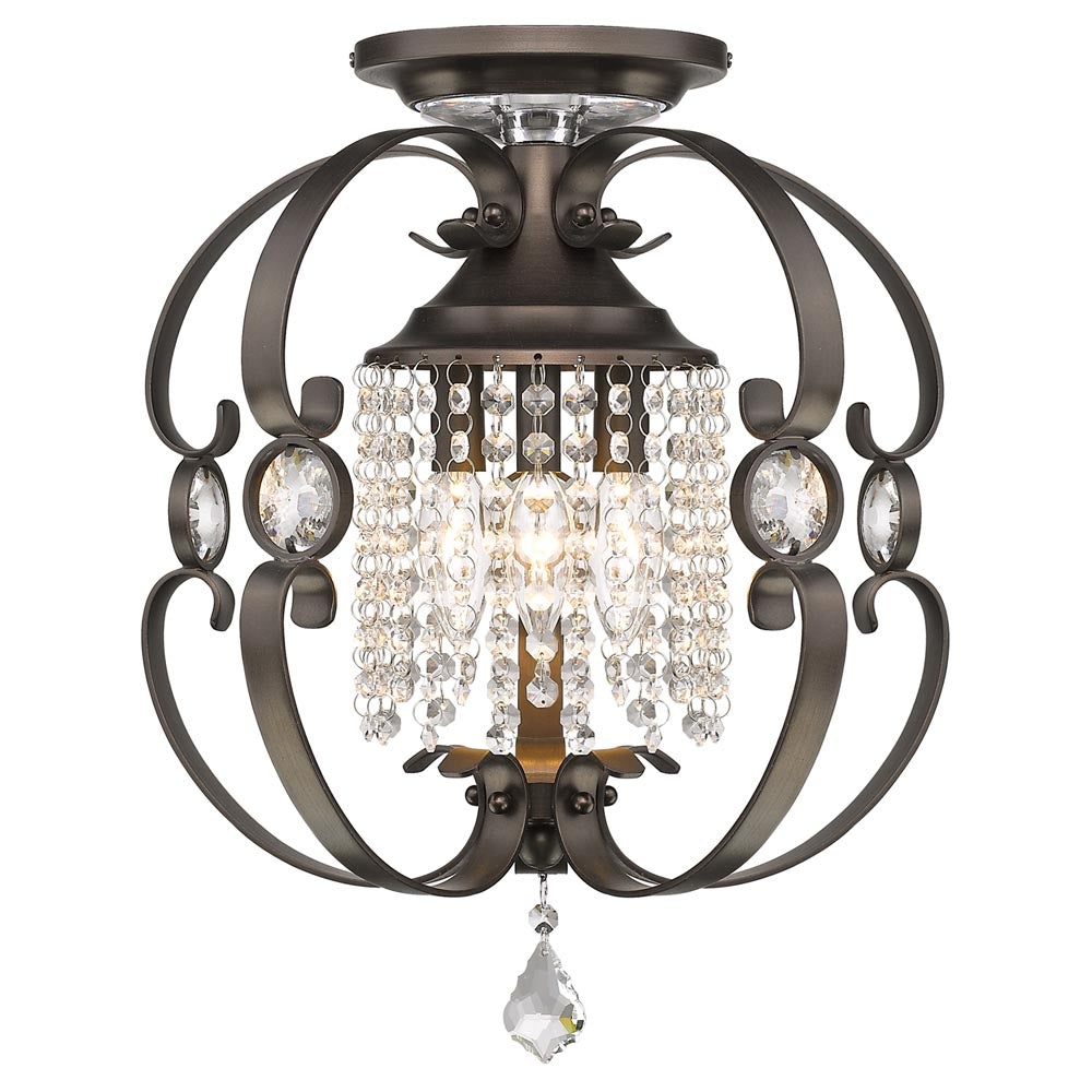 Golden - 1323-SF EBB - Three Light Semi-Flush Mount - Ella EBB - Brushed Etruscan Bronze