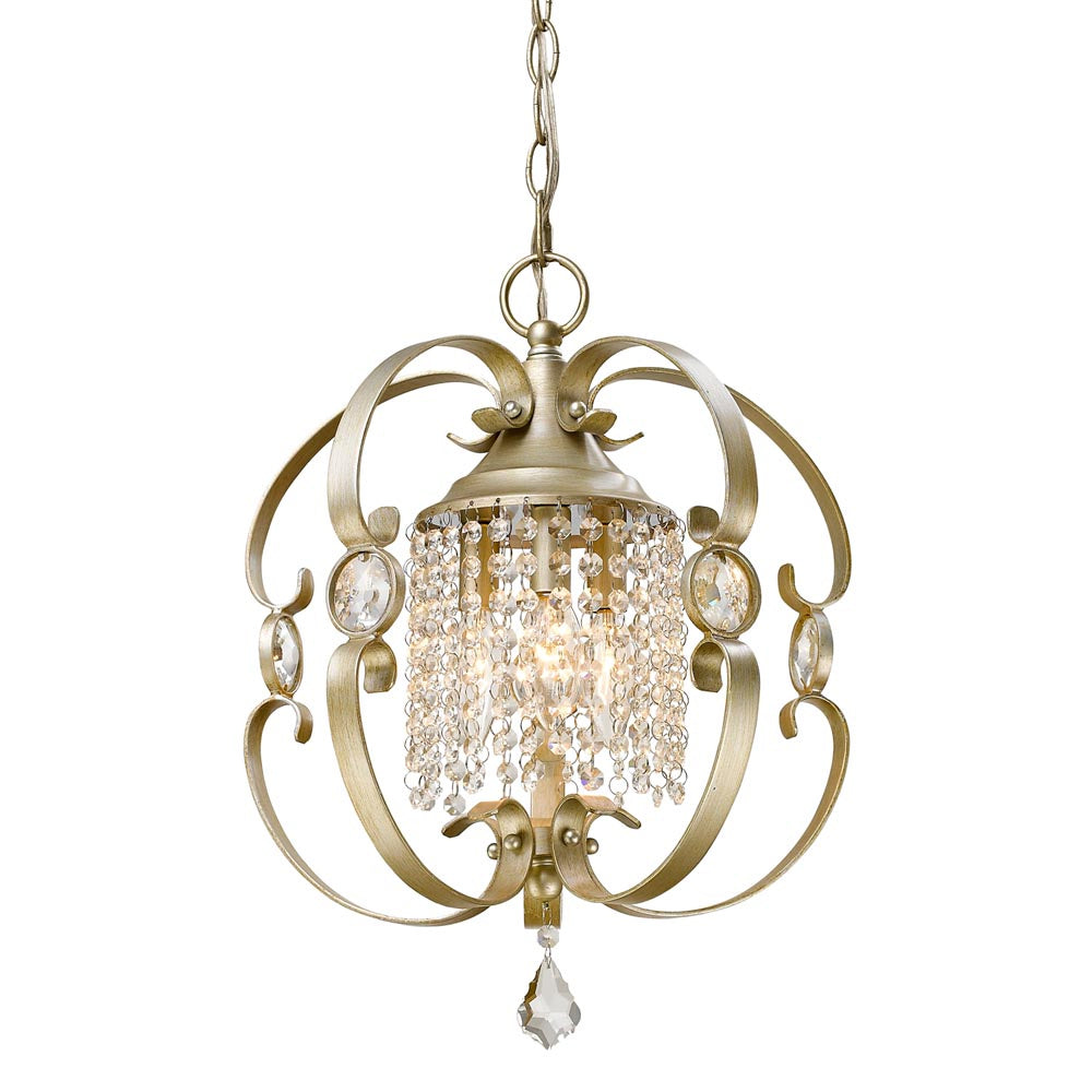 Golden - 1323-SF WG - Three Light Semi-Flush Mount - Ella - White Gold