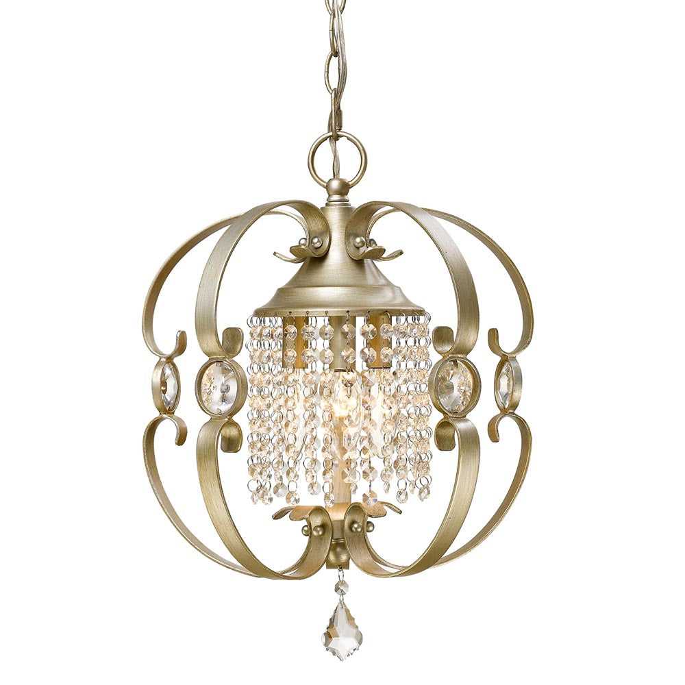 Golden - 1323-SF WG - Three Light Semi-Flush Mount - Ella - White Gold