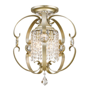 Golden - 1323-SF WG - Three Light Semi-Flush Mount - Ella - White Gold