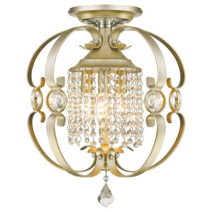 Golden - 1323-SF WG - Three Light Semi-Flush Mount - Ella - White Gold