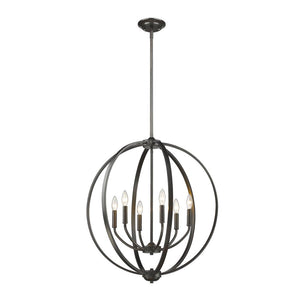 Golden - 3167-6 EB - Six Light Chandelier - Colson EB - Etruscan Bronze