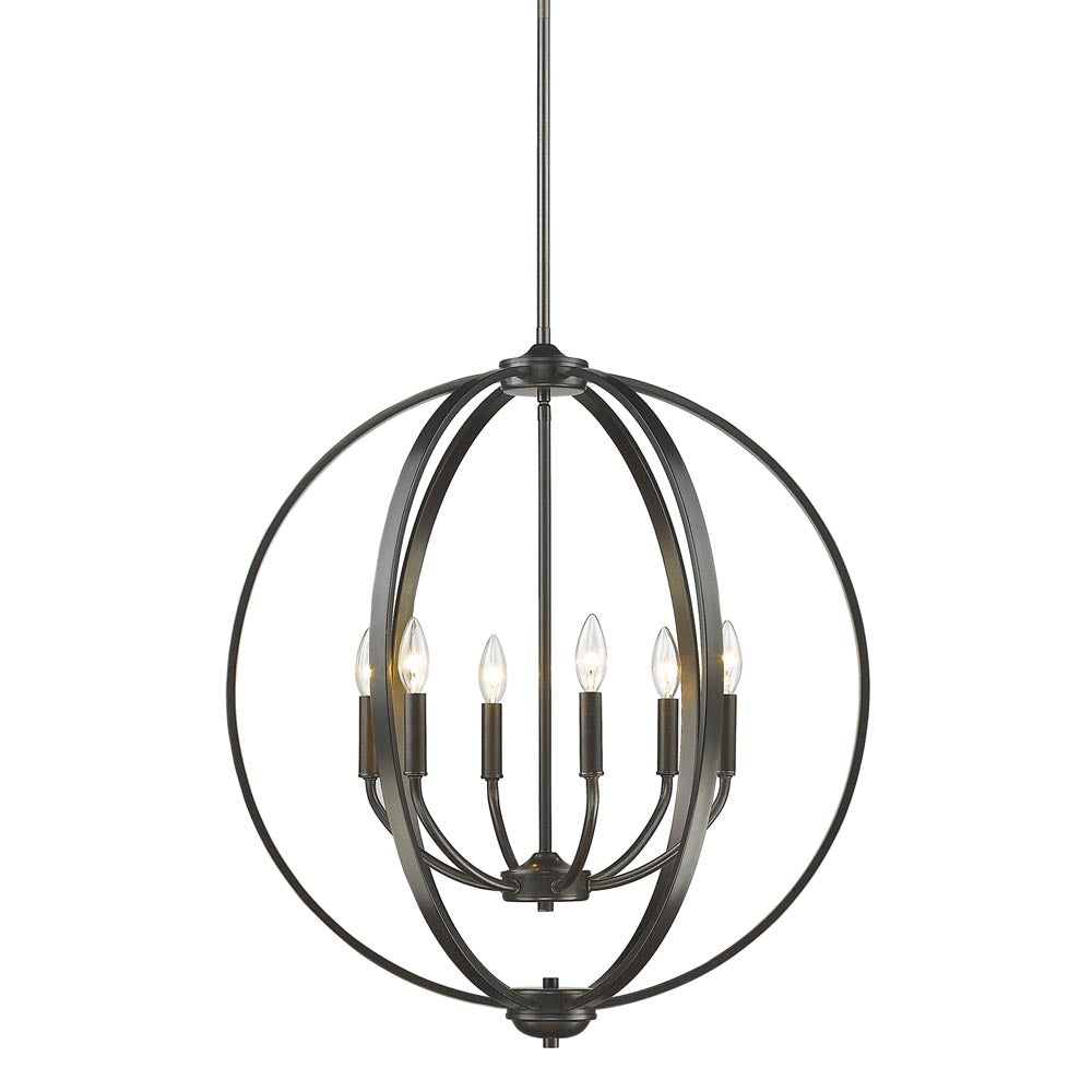 Golden - 3167-6 EB - Six Light Chandelier - Colson EB - Etruscan Bronze