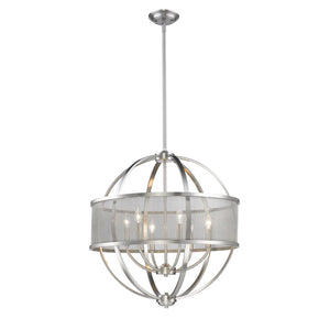 Golden - 3167-6 PW-PW - Six Light Chandelier - Colson PW - Pewter