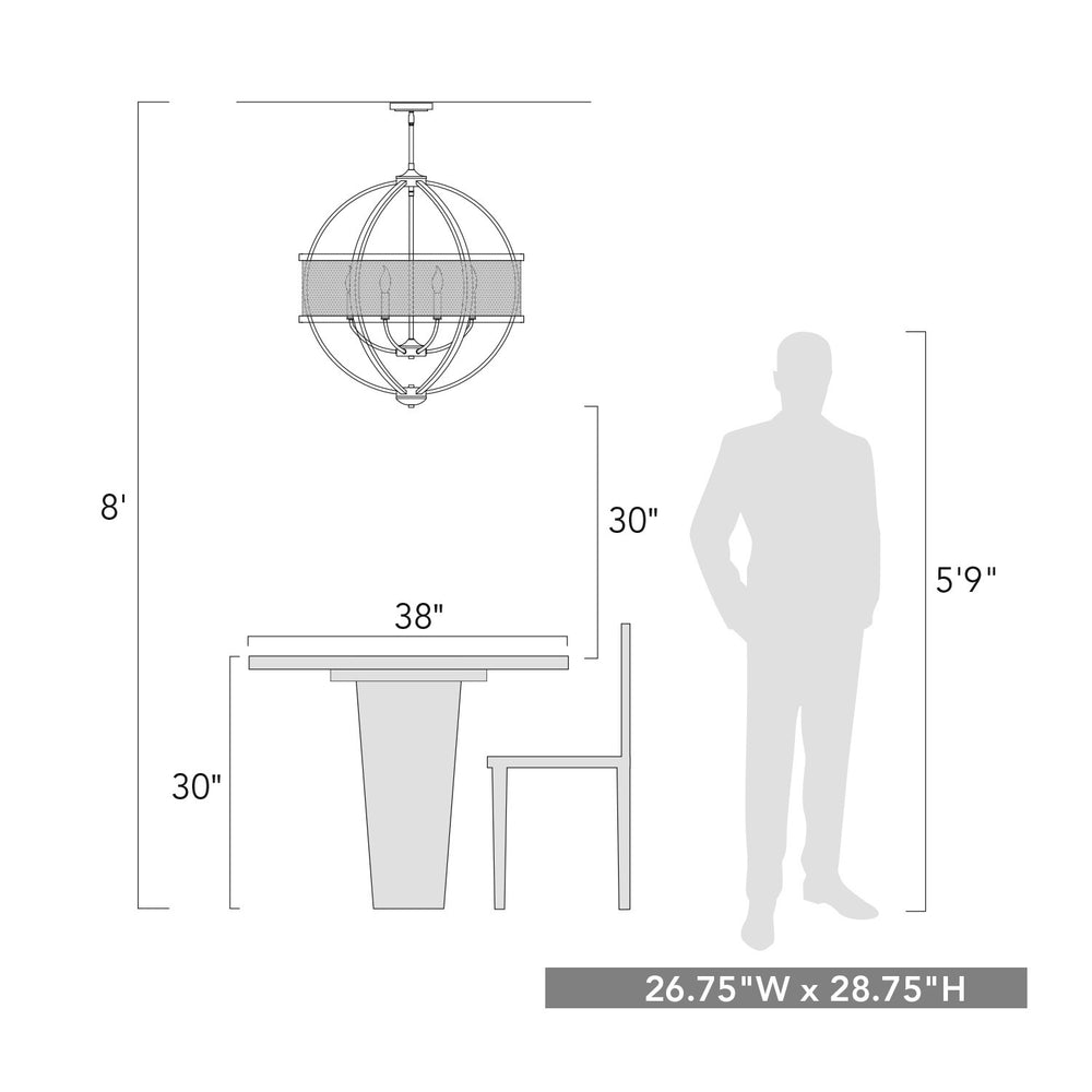 Golden - 3167-6 PW-PW - Six Light Chandelier - Colson PW - Pewter