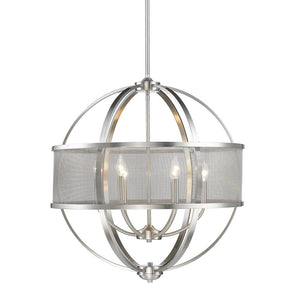 Golden - 3167-6 PW-PW - Six Light Chandelier - Colson PW - Pewter