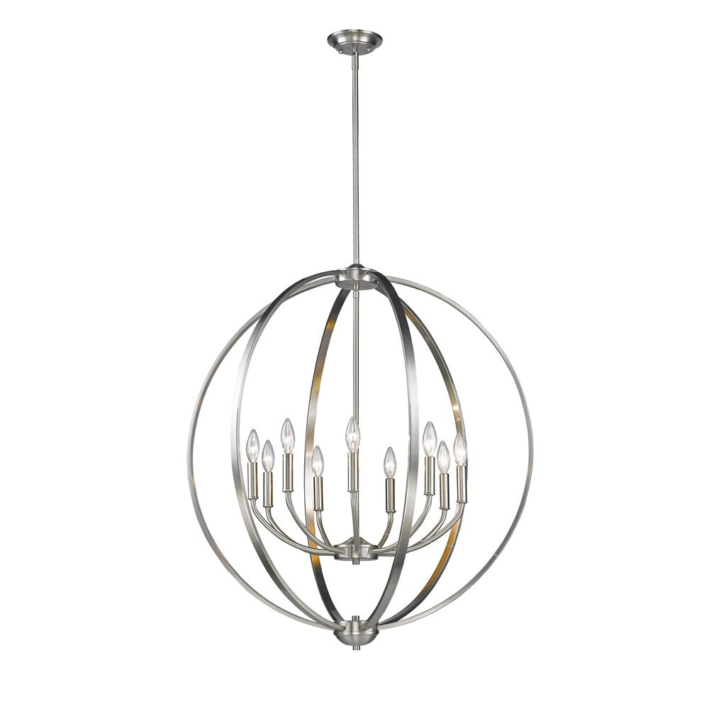 Golden - 3167-9 PW - Nine Light Chandelier - Colson PW - Pewter