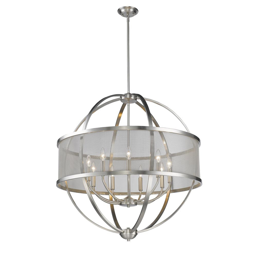 Golden - 3167-9 PW-PW - Nine Light Chandelier - Colson PW - Pewter