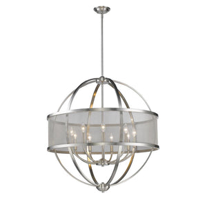 Golden - 3167-9 PW-PW - Nine Light Chandelier - Colson PW - Pewter