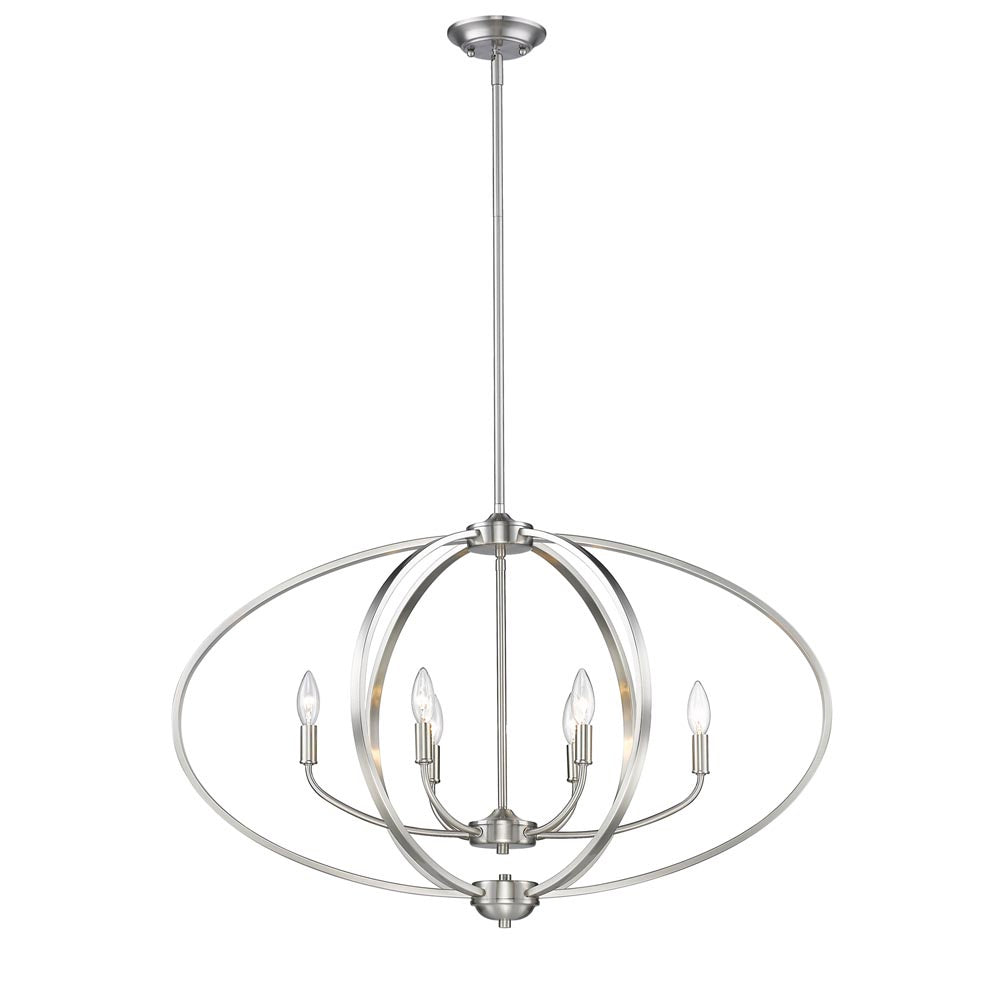 Golden - 3167-LP PW - Six Light Linear Pendant - Colson PW - Pewter