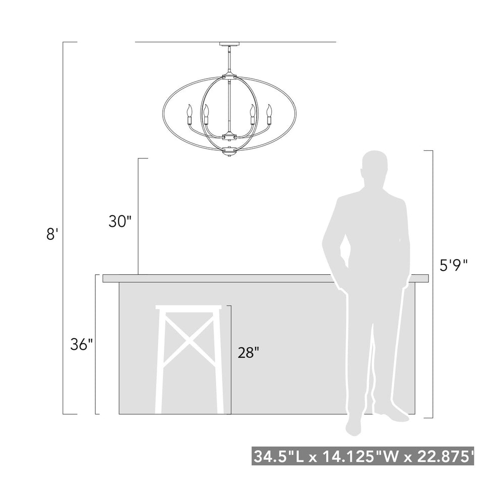 Golden - 3167-LP PW - Six Light Linear Pendant - Colson PW - Pewter